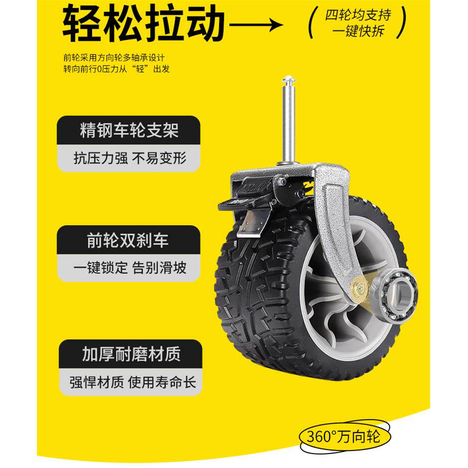 营地车轮总成重型万向轮实心EVA耐磨面手推车轮子实心承重脚现货