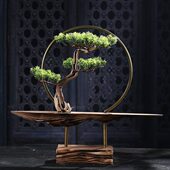 玄 饰工艺品倒流香炉陶瓷办公室客厅创意软装 鎏玉堂禅意摆件中式 装