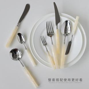 轻奢竹节刀叉勺牛排两件304不锈钢西餐餐具套装 高颜值法式 高级感