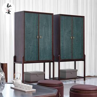 入户玄关柜客厅家用酒店装 收纳储物柜实木高脚柜新中式 饰立柜酒柜