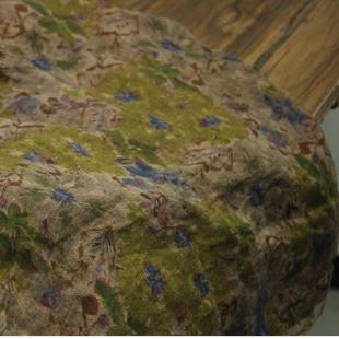 裙袍服装 瓦娜家高品色织纯亚麻印花超柔软亲肤布料衬衫 面料黄绿蓝