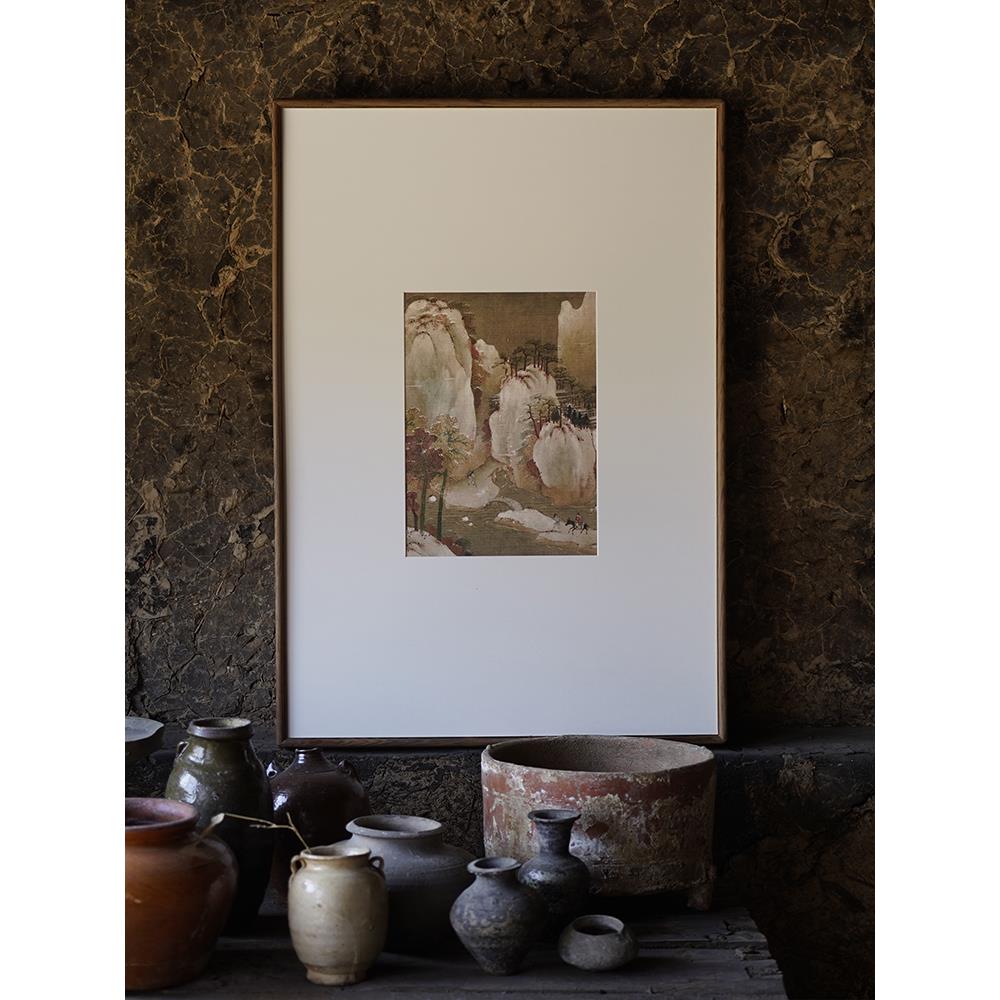 这是一幅鹿bbb风景挂画，入口素描，中国禅宗装饰画，茶室空间，图片