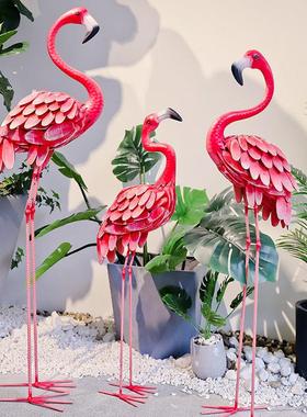 北欧ins火烈鸟大摆件创意花园网红店铺橱窗布置装饰婚庆拍照道具