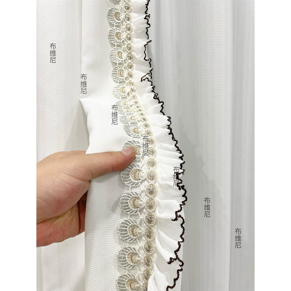 布维尼的新窗帘蕾丝现代简单蕾丝装饰可访问豪华宽边拼接沙发织物