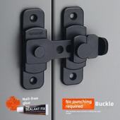 无冲孔门扣滑动门闩闩房间门老式 扣门锁滑动浴室厕所门扣