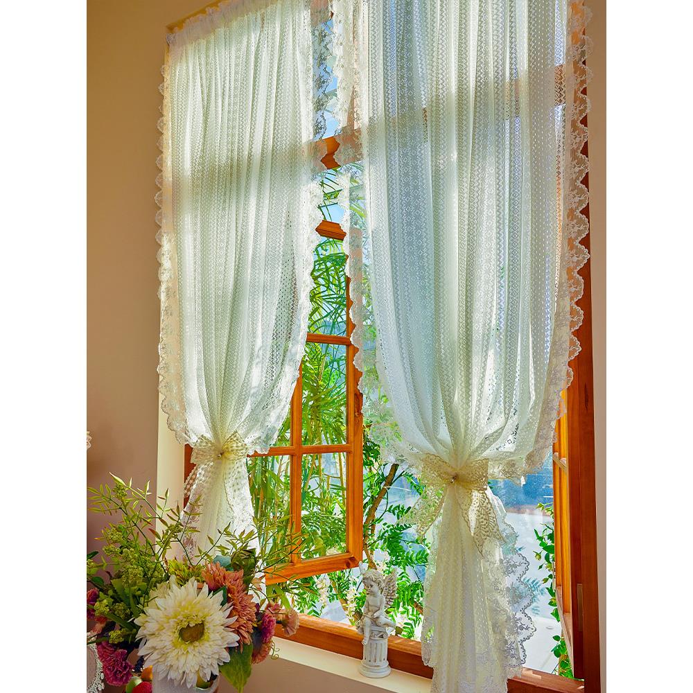 永恒●无冲孔纱帘法式小窗梦幻窗帘蕾丝短帘纯爱卧室隔断门帘