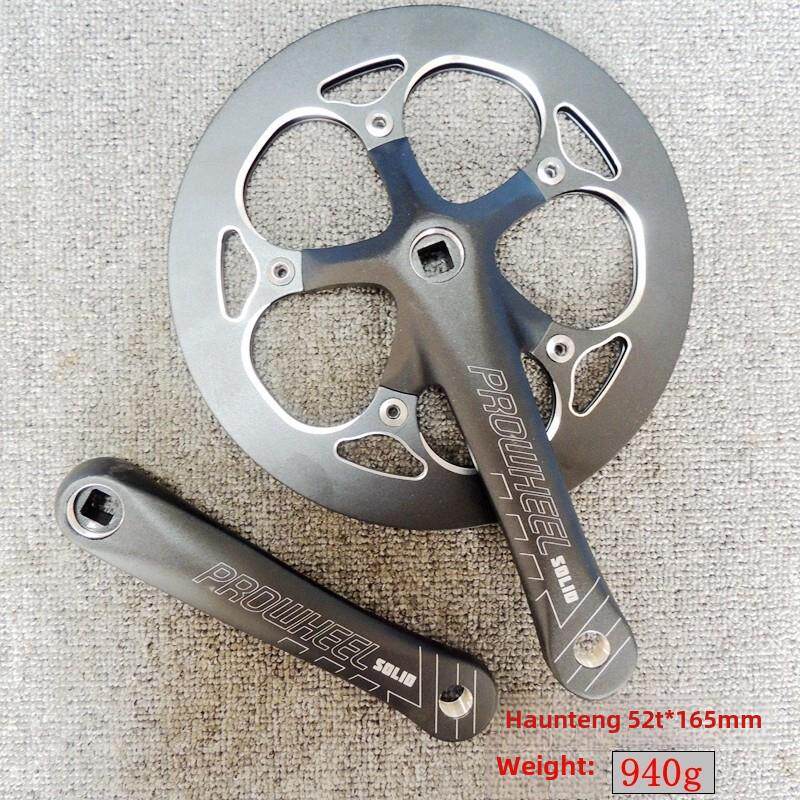 浩盟自行车单片变速牙盘36/38/40/42/44/48/52T铝合金曲柄齿盘