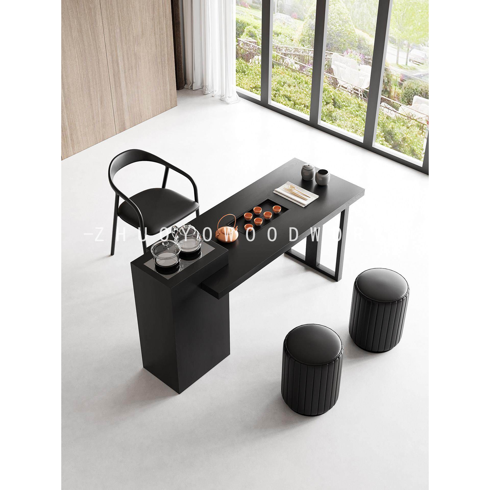 中世纪风格实木茶桌椅组合家居客厅阳台小公寓壶集成茶几嵌入式,住宅家具,家用茶台/茶桌,淘宝优惠券,粉丝福利购,淘宝优惠卷