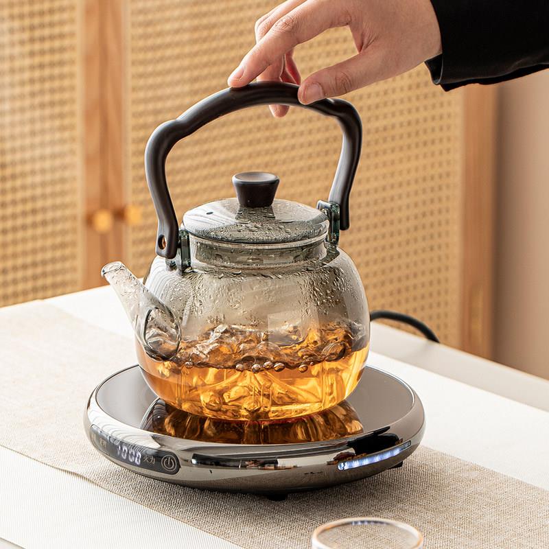 煮茶壶耐高温玻璃黑晶炉烧水壶家用养生泡茶壶茶具套组小型蒸茶