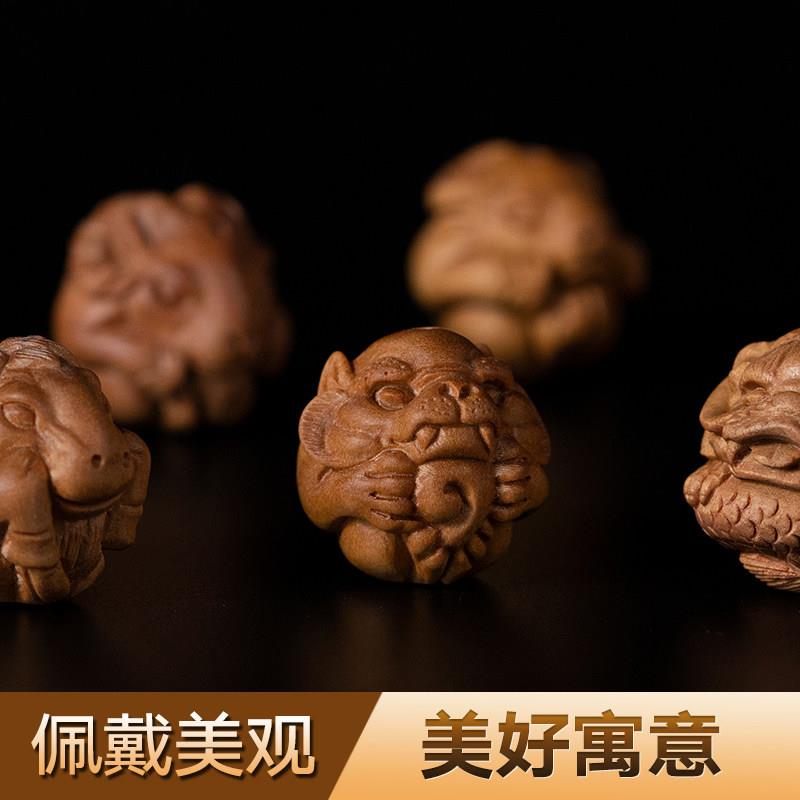 正宗老山檀香手串十二生肖散珠珠子配饰小叶紫檀木佛珠文玩手錬