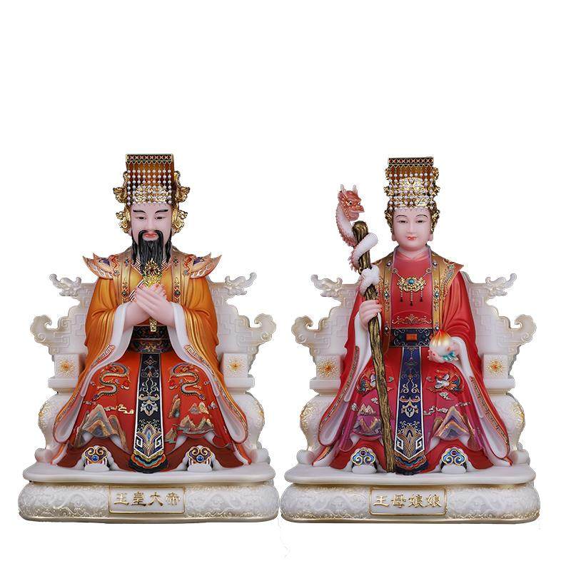 玉皇大帝王母娘娘汉白玉新款玉帝王母神像西王母天宫王母家用摆件
