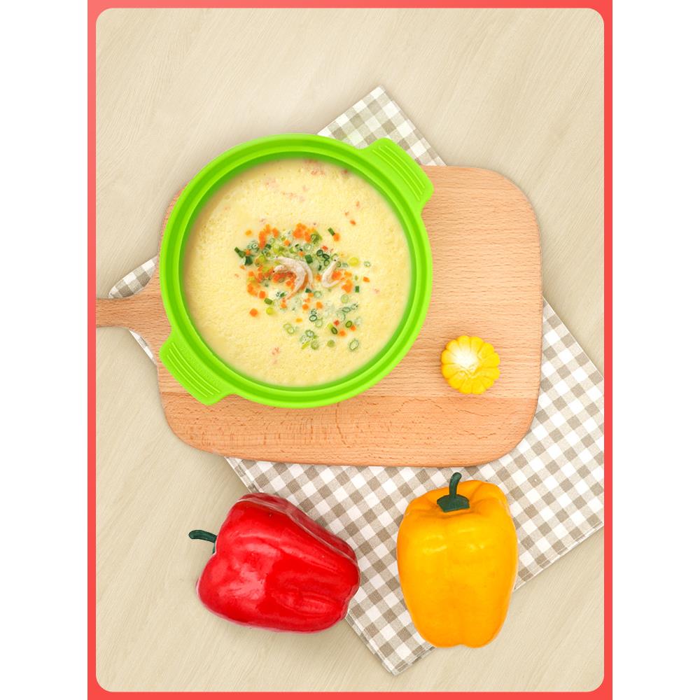 韩国BAZEL硅胶蒸碗蒸蛋锅多功能锅辅食碗婴幼儿防漏防摔儿童餐具