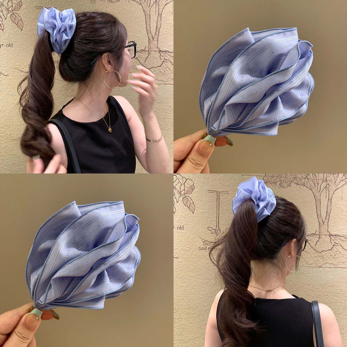 时髦OL~ 韩国多层褶皱香蕉夹女高级感增发量后脑勺扭扭夹发夹发饰