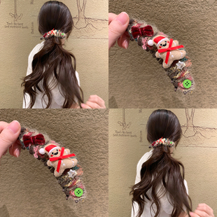 圣诞节发饰 高级感马尾夹发夹发饰 姜饼人蝴蝶结香蕉夹女2025新款