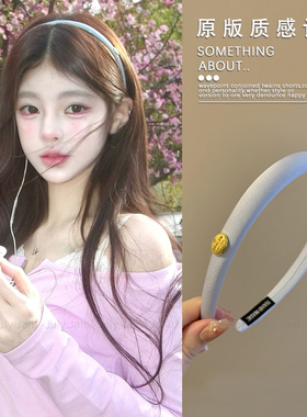 超好看的发箍~ 蓝色金标细发箍女2025新款外出百搭高颅顶头箍发饰