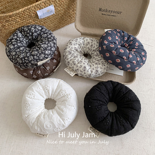 韩里韩气 气质枕头碎花大肠发圈扎头发高级感小众高级发饰 贝果