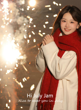 新年过年红色围巾女冬季韩系高级感保暖加厚纯色百搭流苏围脖披肩