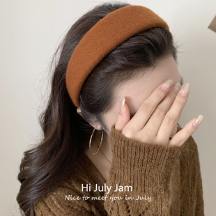 显白美拉德棕宽边毛呢发箍女2025新款 头箍发卡 秋冬高级感洋气时尚