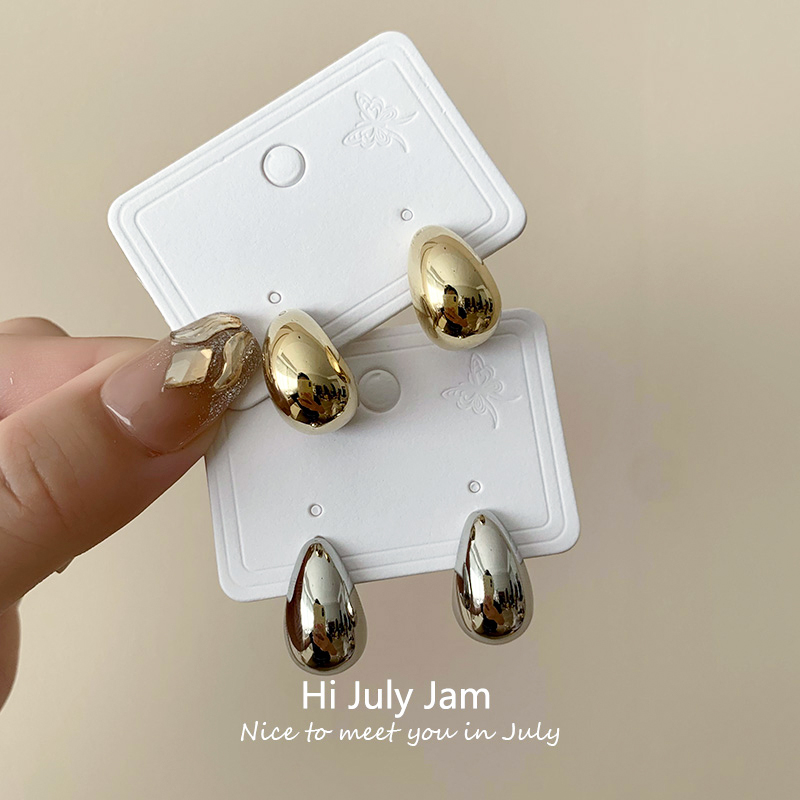 不规则C形金属水滴耳环小巧耳钉