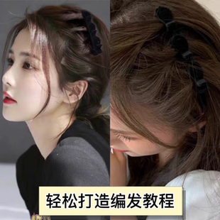 植绒编发神器刘海碎发夹子蓬松纹理刘海夹发卡侧边双层鸭嘴夹头饰