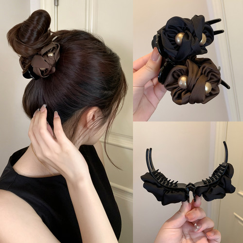 丸子头专用珍珠抓夹鲨鱼夹