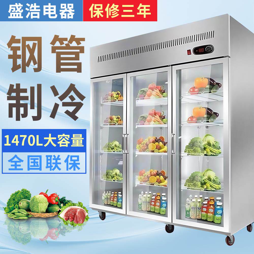 冷藏展示柜三门展示柜商用水果保鲜柜串串柜冰柜大容量双门