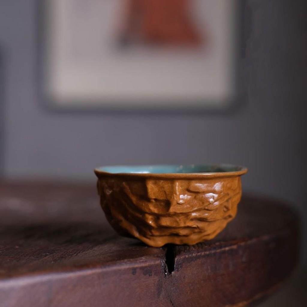 龙泉徐哲川手工青瓷核桃杯主人杯单杯创意陶瓷家用功夫茶杯品茗杯