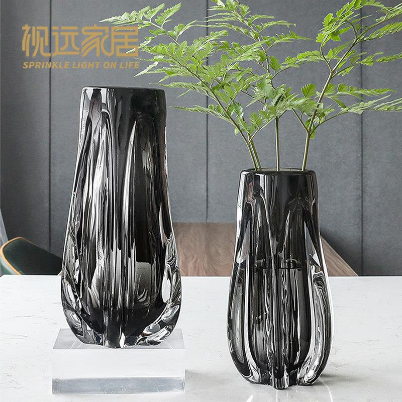 【创意裙边花瓶】加厚玻璃摆件客厅插花小众水晶北欧风轻奢餐桌