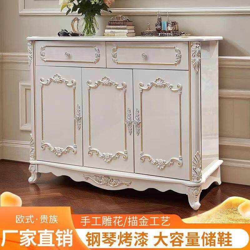 欧式鞋柜家用门口玄关柜简约现代白色客厅收纳柜大容量门厅储物柜