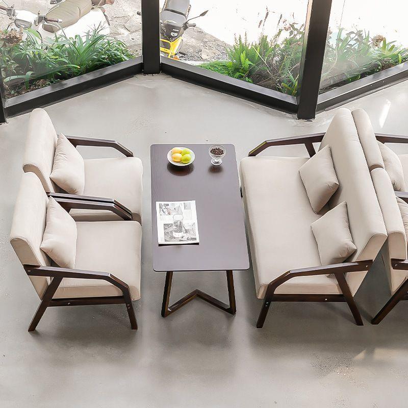 咖啡厅桌椅组合茶楼接待会客茶几休息区奶茶店单人休闲卡座小沙发