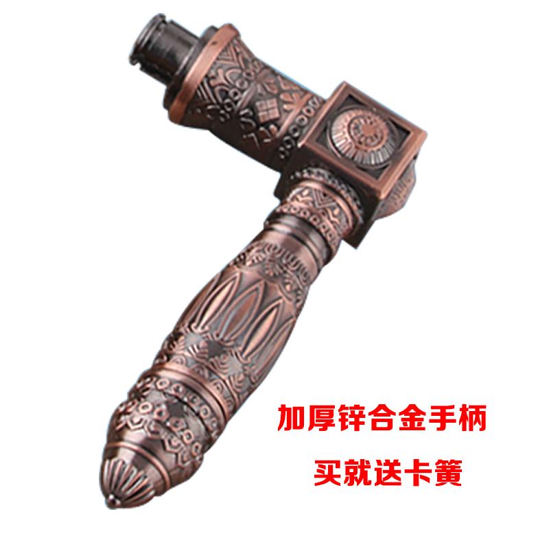 加厚实心手柄步阳防盗门把手入户门拉手锌合金执手大门锁不断裂