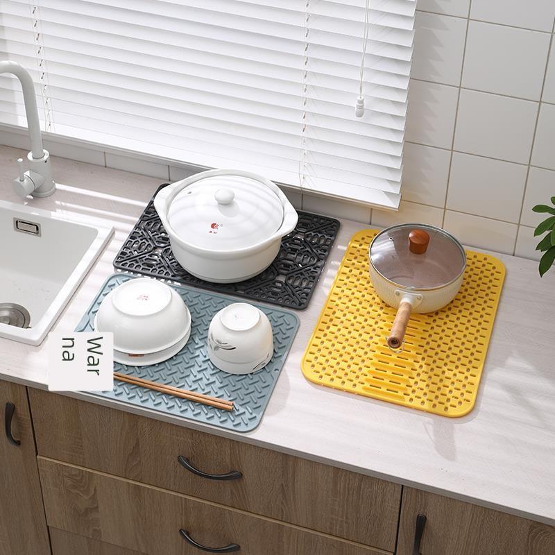 加厚硅胶沥水槽保护防溅吧台滤水垫防滑摔厨房桌面隔热耐高温垫子
