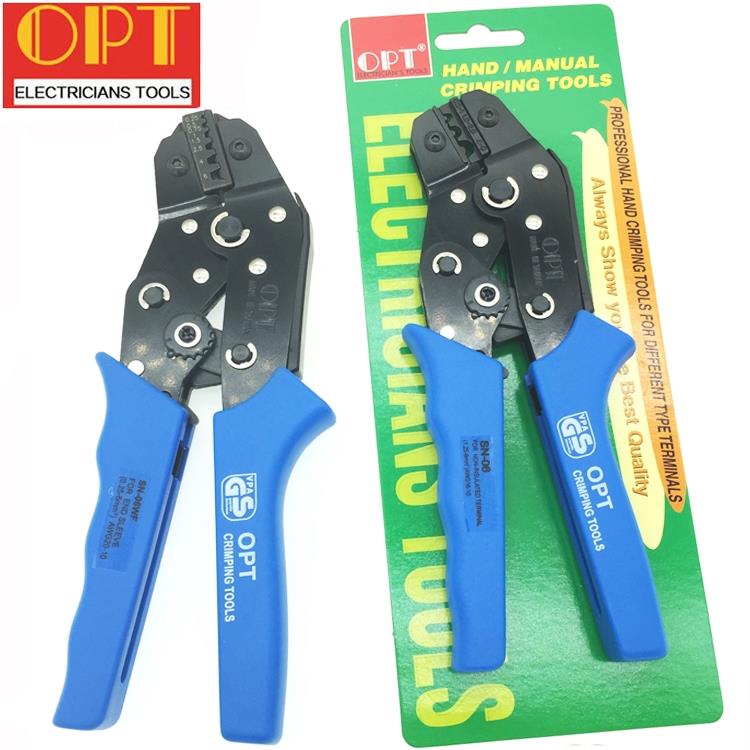 原装台湾OPT棘轮式压线钳SN-02,,06WF, 进口裸端子压接钳 网线钳