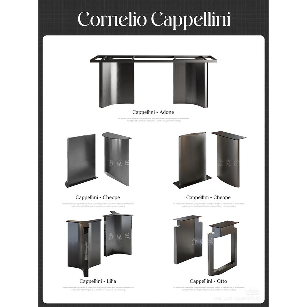 不锈钢餐桌腿支架高端奢石长方桌底座岩板大理石岛台桌架茶桌脚架