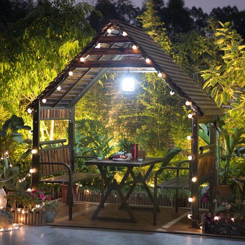 防腐木亭子遮阳蓬庭院花园室外铁艺小木屋实木移动组装户外凉亭