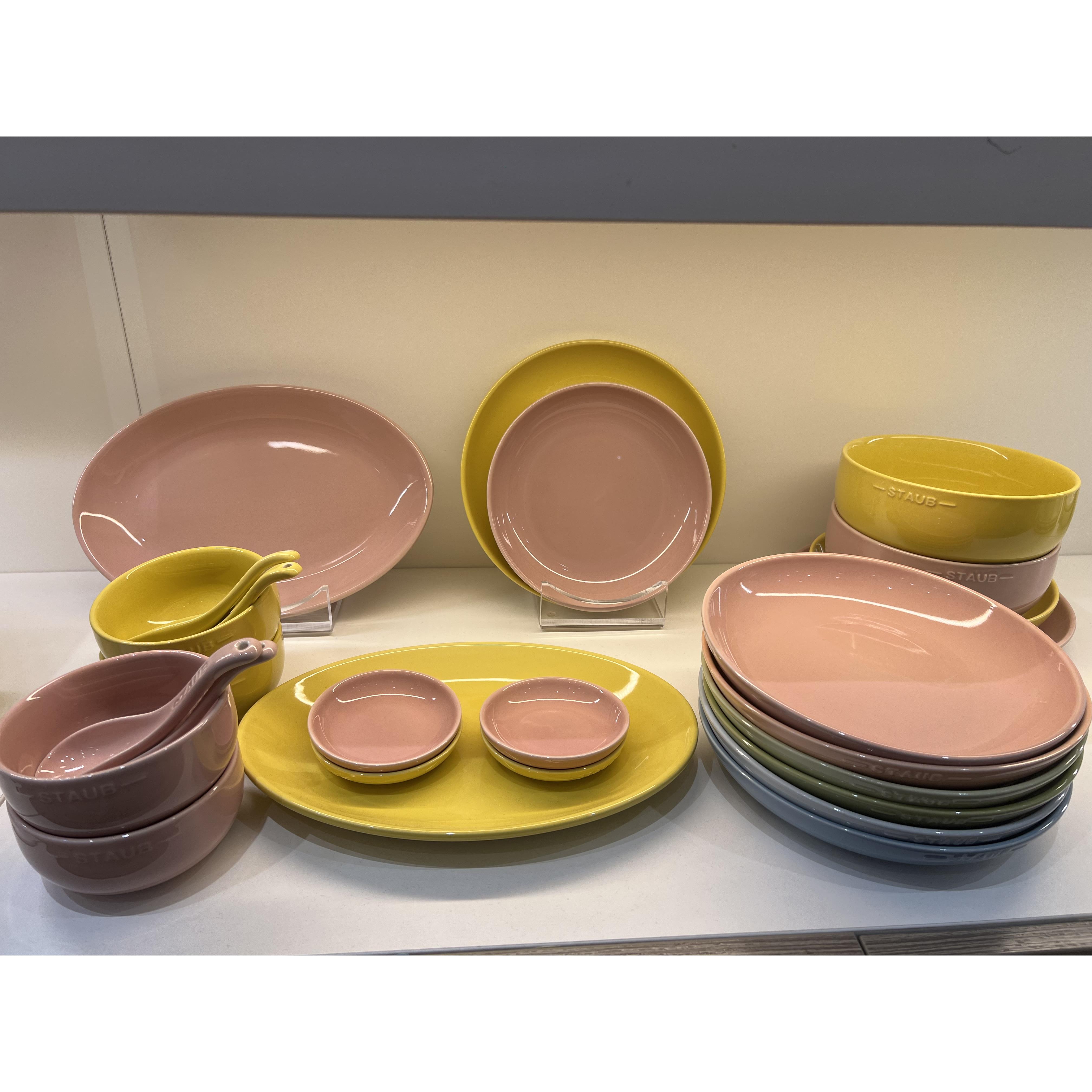 Staub珐宝自然秘境陶瓷饭碗碟勺盘法式汤碗鱼盘十件套装