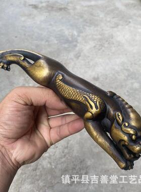 仿古螭龙摆件铜龙工艺品家居客厅桌面装饰工艺品铜貔貅笔架