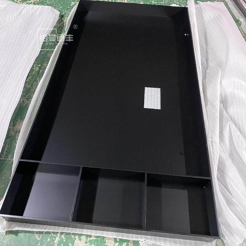 带灯背光不锈钢电视柜壁龛金属置物架黑钛金装饰展示柜背景墙壁柜