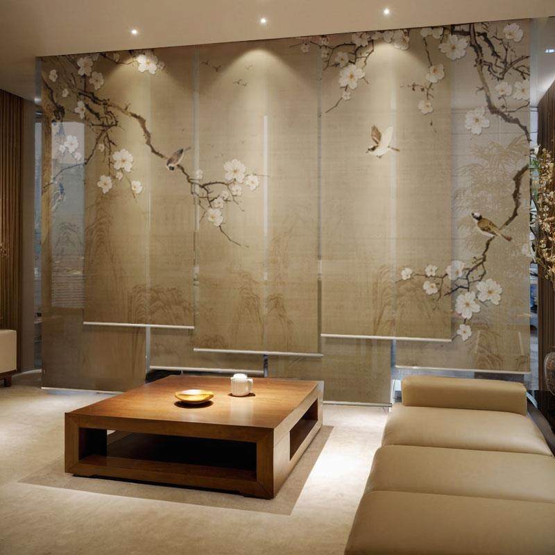 新中式卷帘窗帘卧室遮光客厅办公风水玄关挂帘屏风隔断帘升降门帘,居家布艺,隔断帘/隐私帘,淘宝优惠券,粉丝福利购,淘宝优惠卷