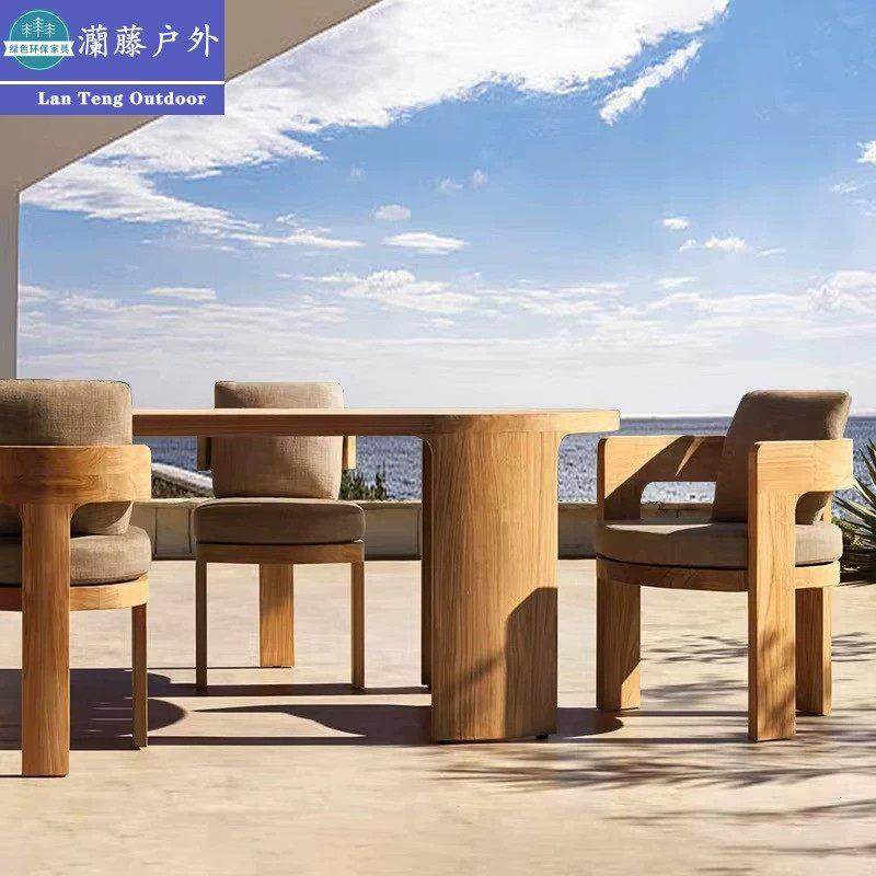 户外家具柚木桌椅庭院别墅实木长桌花园防水防晒防腐设计师款圆桌,住宅家具,桌椅套件,淘宝优惠券,粉丝福利购,淘宝优惠卷