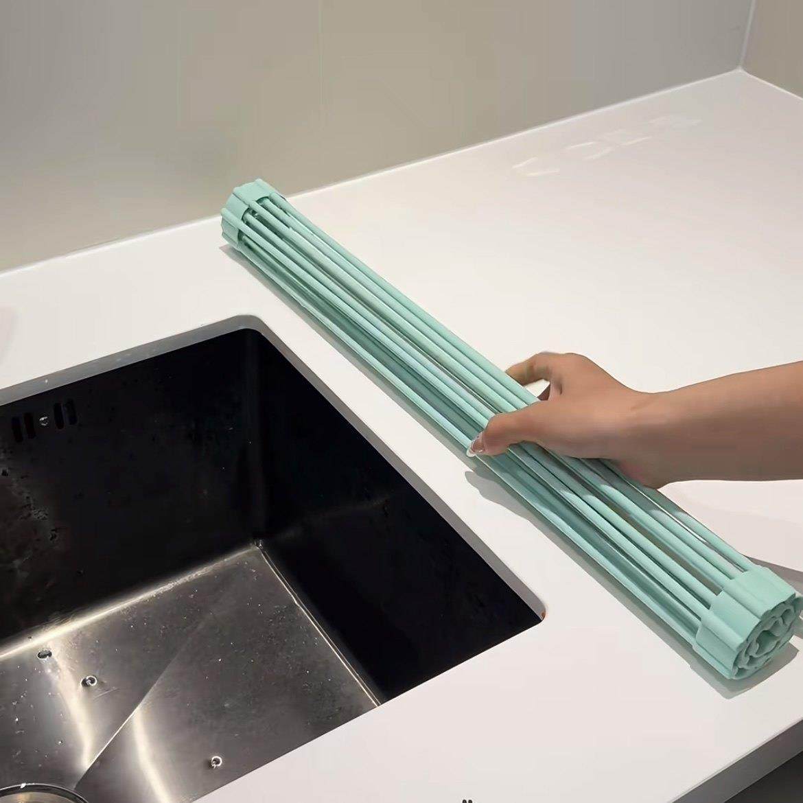 厨房沥水架水槽碗碟滤水架硅胶收纳置物架可折叠卷帘洗碗池果蔬架,厨房/烹饪用具,水槽置物架,淘宝优惠券,粉丝福利购,淘宝优惠卷