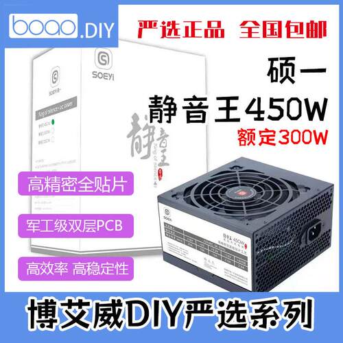 硕一静音王450W 450W电源桌上型电脑电脑电源静音电源