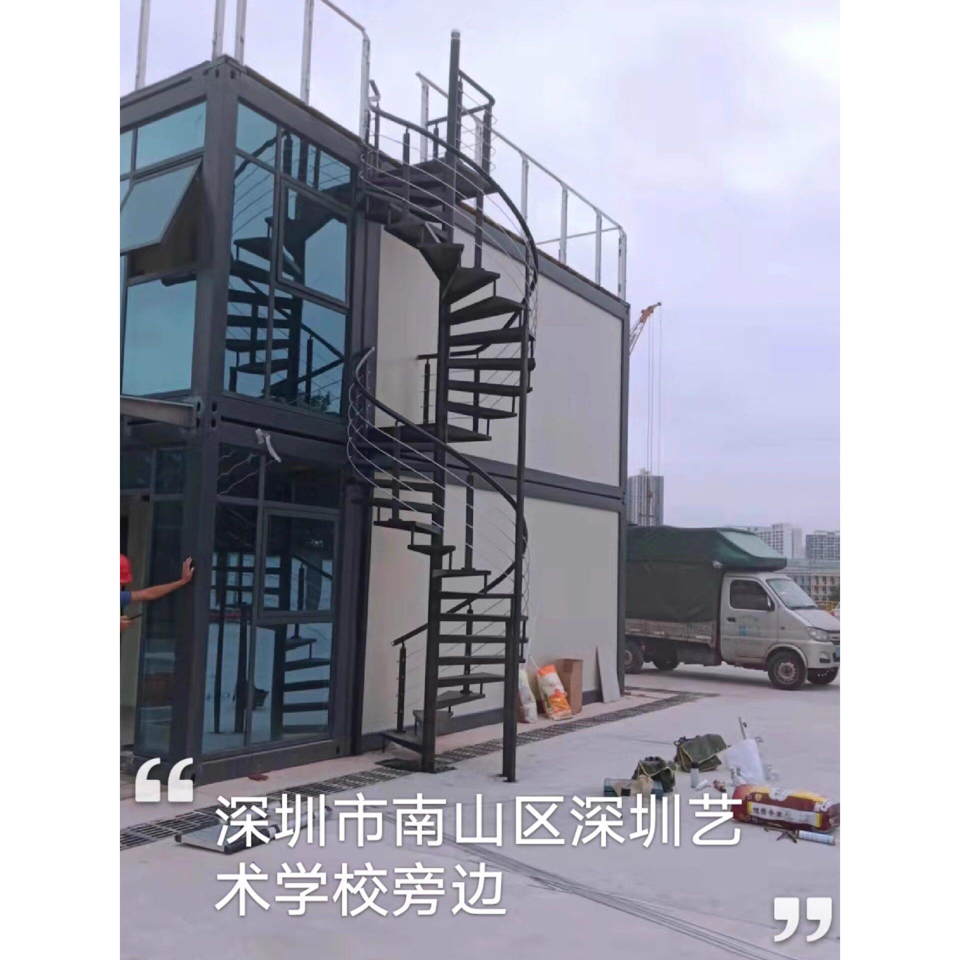 2025升级加厚款省空间室外楼梯铁艺楼梯钢木楼梯旋转楼梯厂家直销
