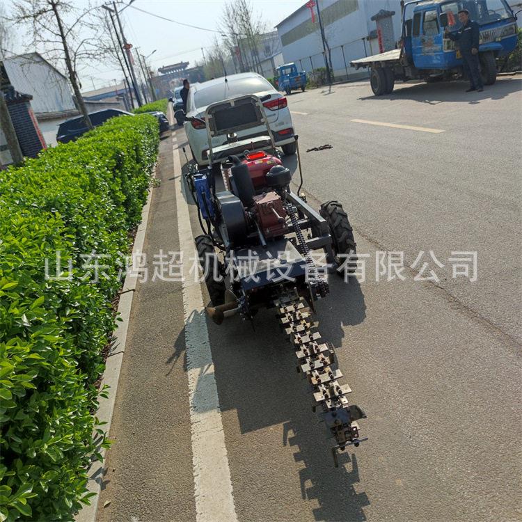 工程开槽地线挖土机三轮乘坐式开沟机农田排水挖沟机