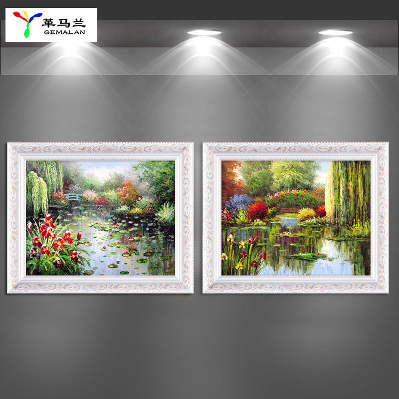 田园装饰画餐厅有框画单幅油画风景壁画饭厅挂画客厅玄关走廊墙画