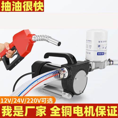 电动抽油泵12v24v通用220v柴油泵小型抽油机自吸泵加油神器加油机