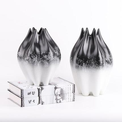 现代创意陶瓷花瓶摆件客厅家居餐桌花器样板房间售楼处花插装饰品