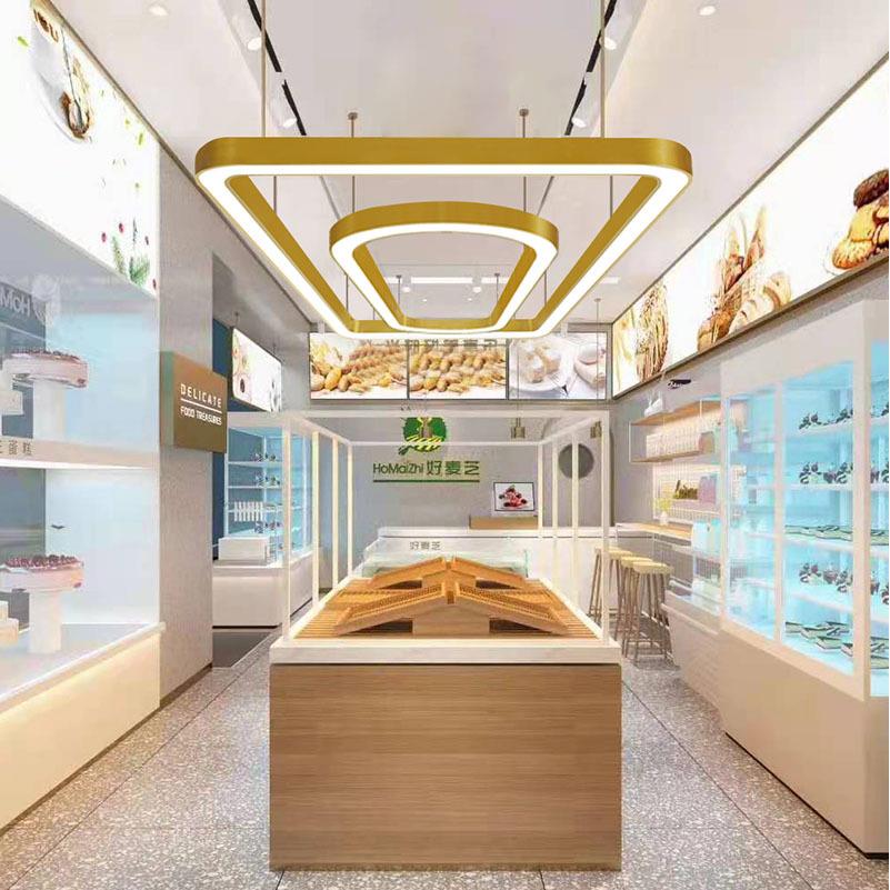 吊灯店铺商用蛋糕店理发店工装吊顶装修造型长方形led长条灯厂家