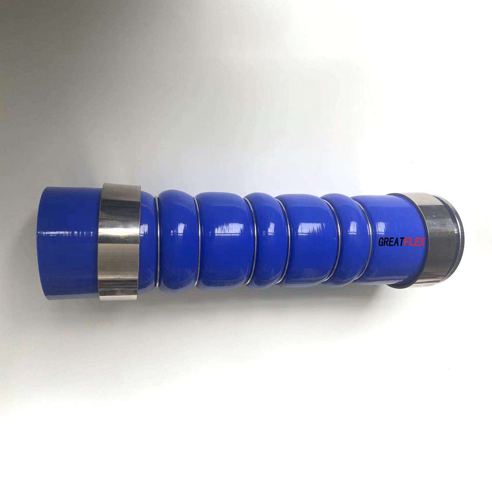 GREATFLEX蓝色波纹状空滤涡轮发动机进气水螺纹管改装CAC30工厂