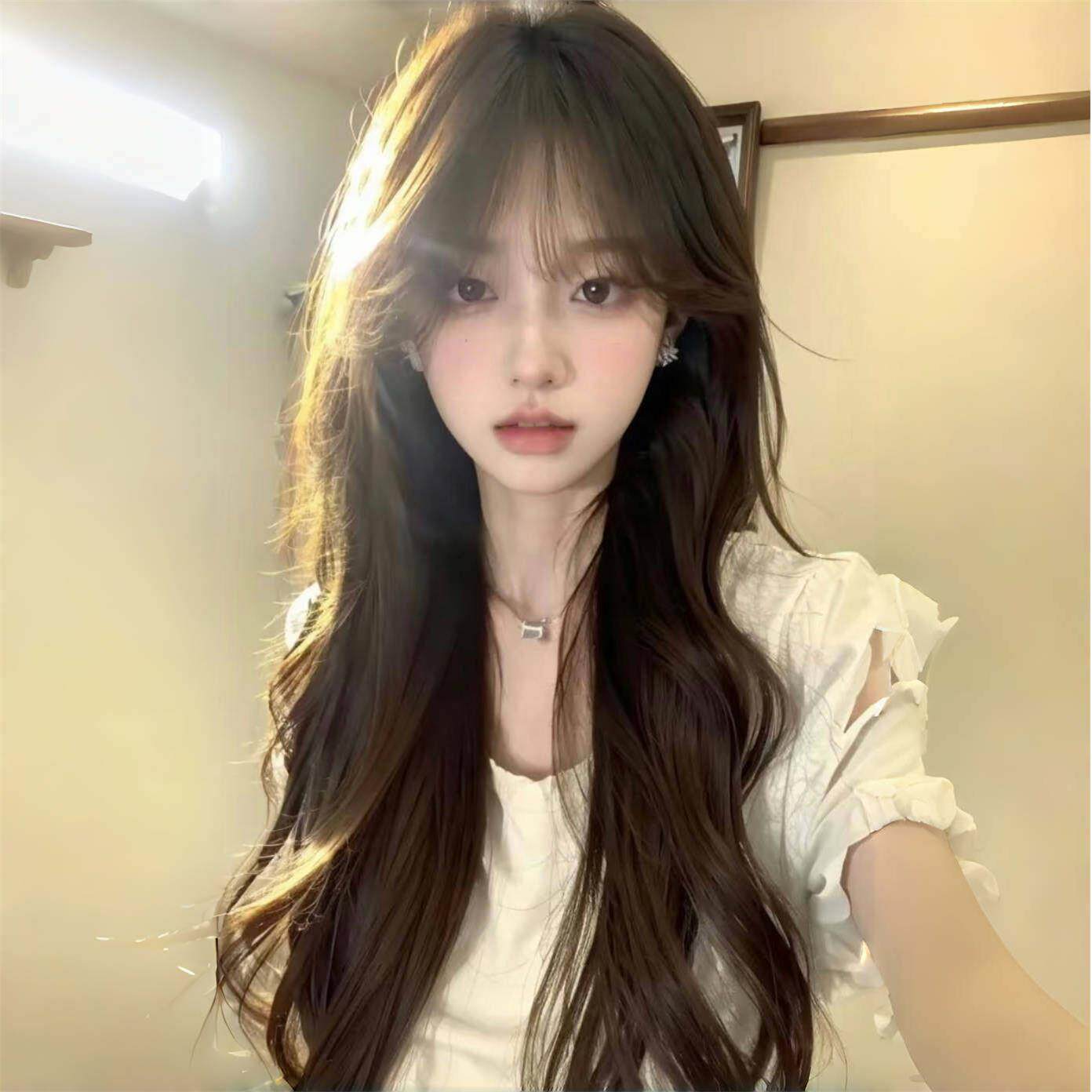 假发女长发长卷发网红大波浪Lolita日常齐浏海彷真发微卷全头套式